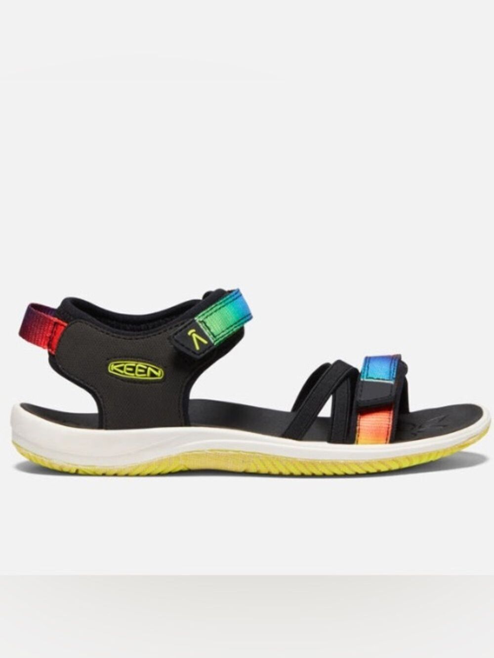 Keen Kids Black Sport Sandal with Rainbow Straps